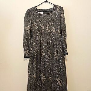- Vintage Sarah Elizabeth  black  maxi Prairie dress size 12
